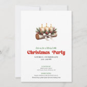 Cozy Pine Wreath Christmas Candles Invitation Kaart (Voorkant)