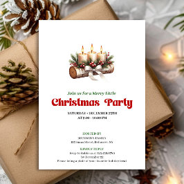 Cozy Pine Wreath Christmas Candles Invitation Kaart