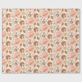 Cozy Pink & Brown Pinecones Plaid Holiday Sweater Cadeaupapier (Vlak)