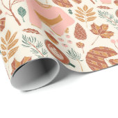 Cozy Pink & Brown Pinecones Plaid Holiday Sweater Cadeaupapier (Rol Hoek)