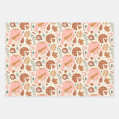 Cozy Pink & Brown Pinecones Pset Holiday Sweater Inpakpapier Vel (Voorkant)