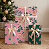 Cozy Pink Candy Canes & Natuur Inpakpapier Vel
