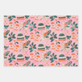 Cozy Pink Candy Canes & Natuur Inpakpapier Vel (Voorkant)