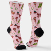 Cozy Pink Christmas Gingerbread Socks Sokken (Gebogen)