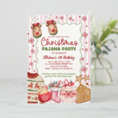 Cozy Pink Christmas Pajama Birthday  Kaart (Staand voorkant)