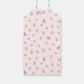 Cozy Pink Christmas Pattern Cadeaulabel (Achterkant)