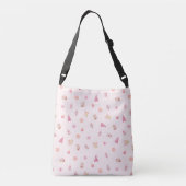 Cozy Pink Christmas Pattern Crossbody Tas (Achterkant)