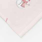Cozy Pink Christmas Pattern Fleece Deken (Hoek)
