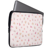 Cozy Pink Christmas Pattern Laptop Sleeve (Voorkant Rechts)