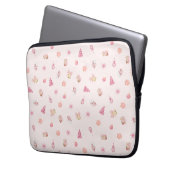 Cozy Pink Christmas Pattern Laptop Sleeve (Voorkant Links)