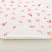 Cozy Pink Christmas Pattern Sherpa Deken (3/4)