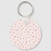 Cozy Pink Christmas Pattern Sleutelhanger (Achterkant)