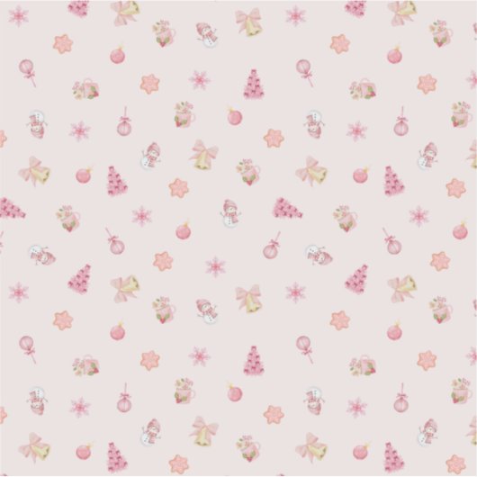 Cozy Pink Christmas Pattern Sticker (Voorkant)