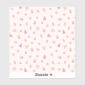 Cozy Pink Christmas Pattern Sticker (Vel)