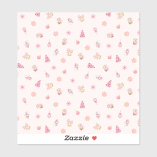 Cozy Pink Christmas Pattern Sticker