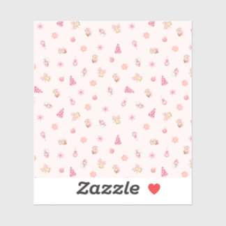 Cozy Pink Christmas Pattern Sticker
