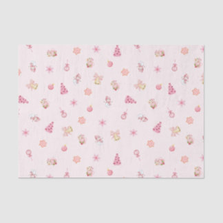 Cozy Pink Christmas Pattern Tissuepapier