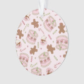 Cozy Pink Pastel Cake & Bow Christmas Apron Ornament (voorkant)