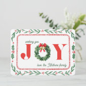 Cozy Plaid Christmas Joy Feestdagenkaart (Staand voorkant)