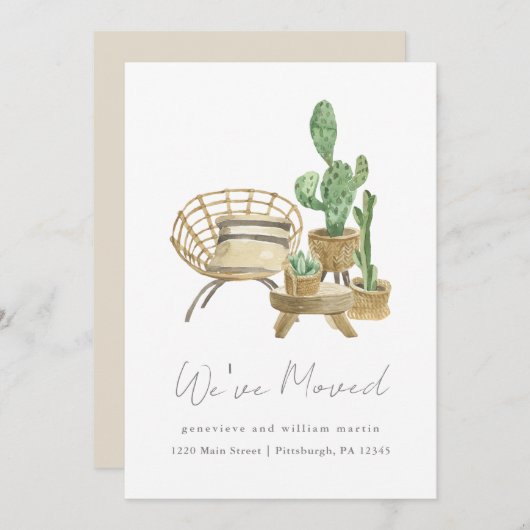 Cozy Planten New Home Moving Aankondiging (Voorkant / Achterkant)