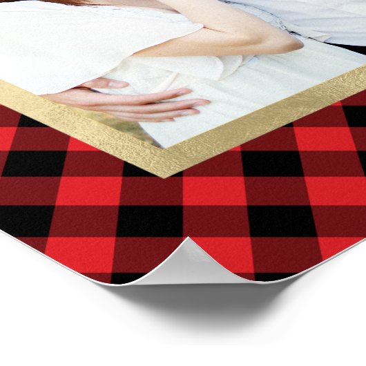 Cozy Play | Rood- en zwarte buffelfeestdag Poster (Hoek)