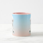 Cozy Plush Moment: Smiling Bichon Hugging Mini Pup Mok (Midden)