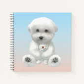 Cozy Plush Moment: Smiling Bichon Hugging Mini Pup Notitieboek (Voorkant)