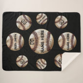 Cozy Plush Sherpa Baseball Blanket, gepersonalisee Sherpa Deken (Voorkant (horizontaal))