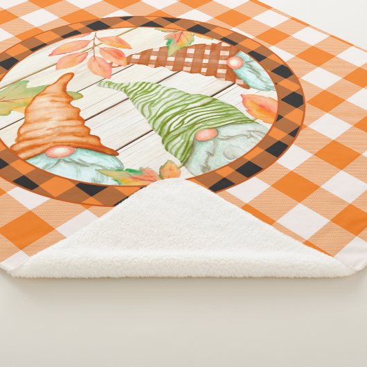 Cozy Pumpkin Buffalo Pset Gnome Sherpa Blanket Deken (3/4)