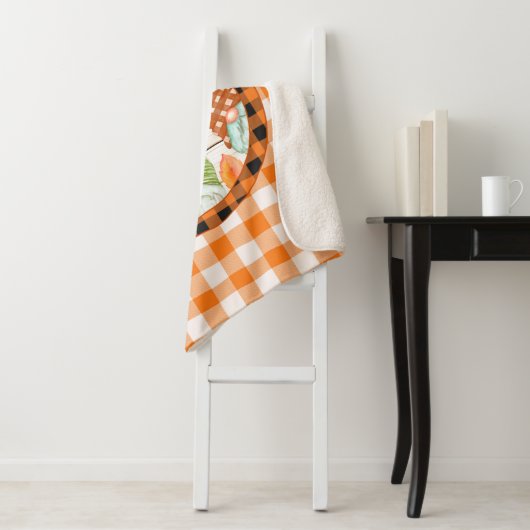 Cozy Pumpkin Buffalo Pset Gnome Sherpa Blanket Sherpa Deken (In situ)