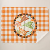 Cozy Pumpkin Buffalo Pset Gnome Sherpa Blanket Sherpa Deken (Voorkant (horizontaal))