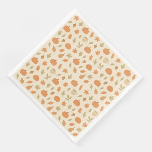 Cozy Pumpkin Spice Autumn Seamless Pattern Servet (Hoek)
