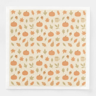 Cozy Pumpkin Spice Autumn Seamless Pattern Servet