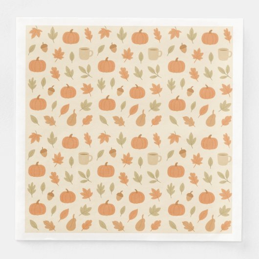 Cozy Pumpkin Spice Autumn Seamless Pattern Servet (Voorkant)