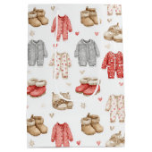 Cozy Pyjama Boho Babyshower Patroon Medium Cadeauzakje (Achterkant)