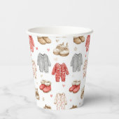 Cozy Pyjama Boho Babyshower Patroon Papieren Bekers (Achterkant)