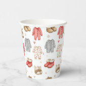 Cozy Pyjama Boho Babyshower Patroon Papieren Bekers (Rechts)