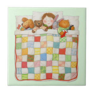 COZY QUILT 4.25x4.25 Keramische Tegel - Groen Tegeltje