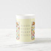 COZY QUILT Bone China Mok - Geel (Voorkant)