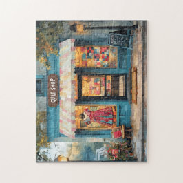 Cozy Quilt Boutique Vintage Dress Window Scene Legpuzzel