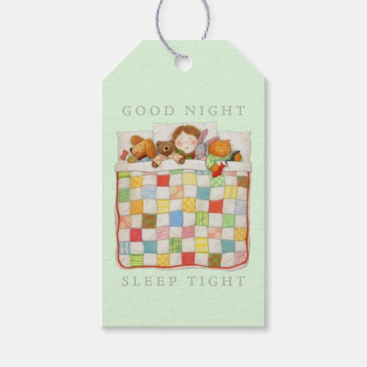 COZY QUILT Cadeaubijslabbers - Groen Cadeaulabel (Voorkant)
