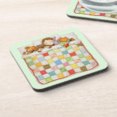 COZY QUILT Harde plastic onderzetters - Groen (Linkerzijde)