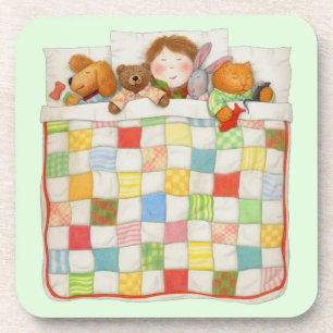 COZY QUILT Harde plastic onderzetters - Groen