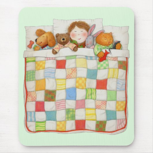 COZY QUILT Mousepad - groen Muismat (Voorkant)