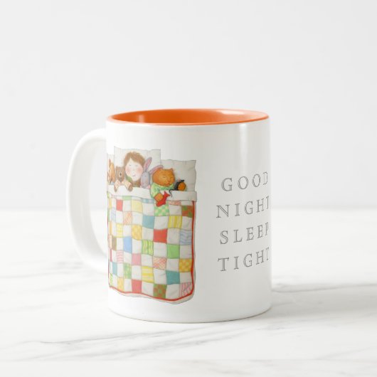 COZY QUILT Oranje tweetone Mok (Voorkant links)