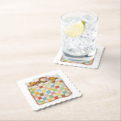 COZY QUILT Scalloped Square Paper-Onderzetters Kartonnen Onderzetters (Insitu)