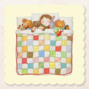COZY QUILT Scalloped Square Papieren Onderzetter -