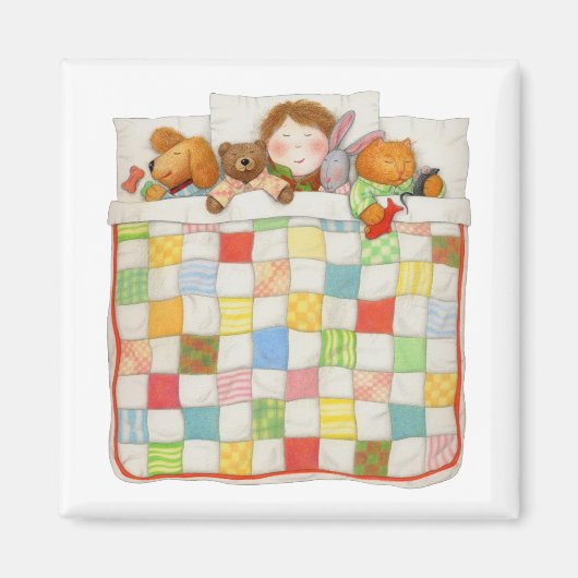 COZY QUILT Square Magnet (Voorkant)