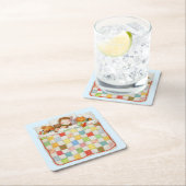 COZY QUILT Square Paper Onderzetters - blauw (Insitu)