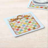 COZY QUILT Square Paper Onderzetters - blauw (Schuin)